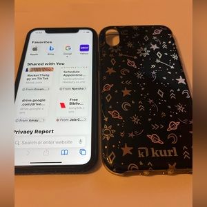 Black IPhone XR with case